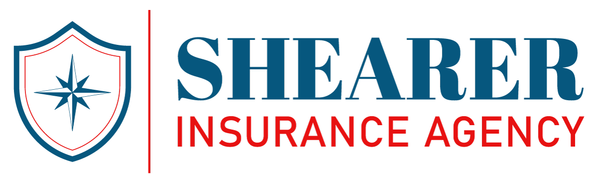 A green background with the words shea insurance in blue.